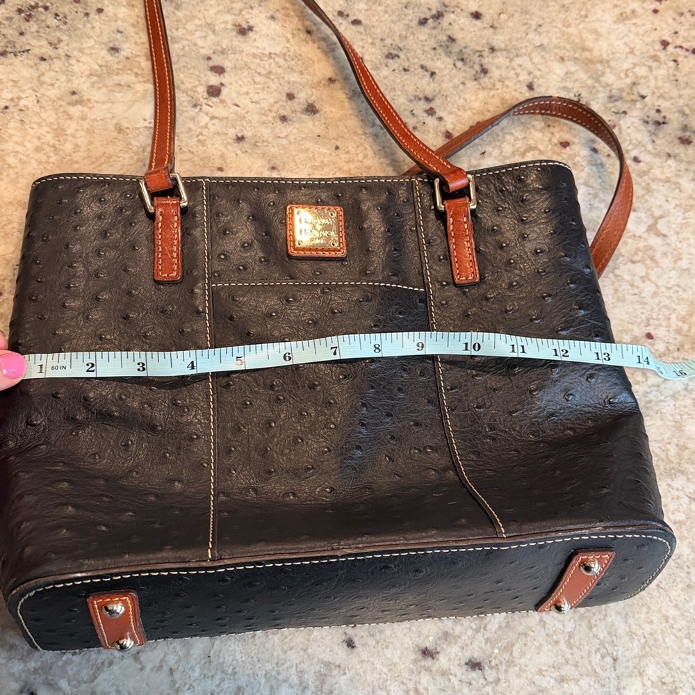 Dooney & Bourke Black Tote with Brown Leather Straps - Picture 8 of 9